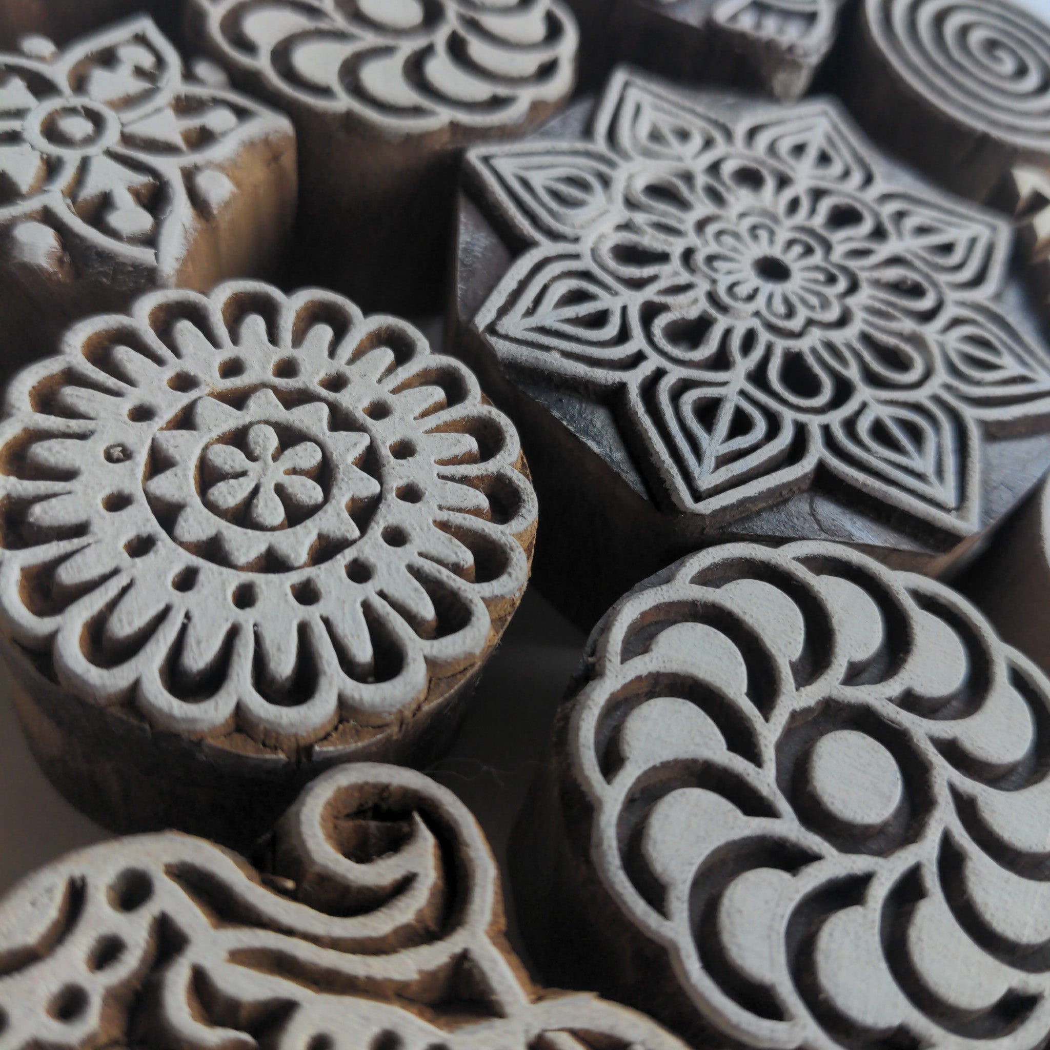 Indian Hand Carved Wooden Printing Blocks Wooden Printing Stamps Textile wood printing Stamps store wood printing blocks UNIQUE IMPRESSION