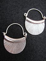 Silver basket earrings