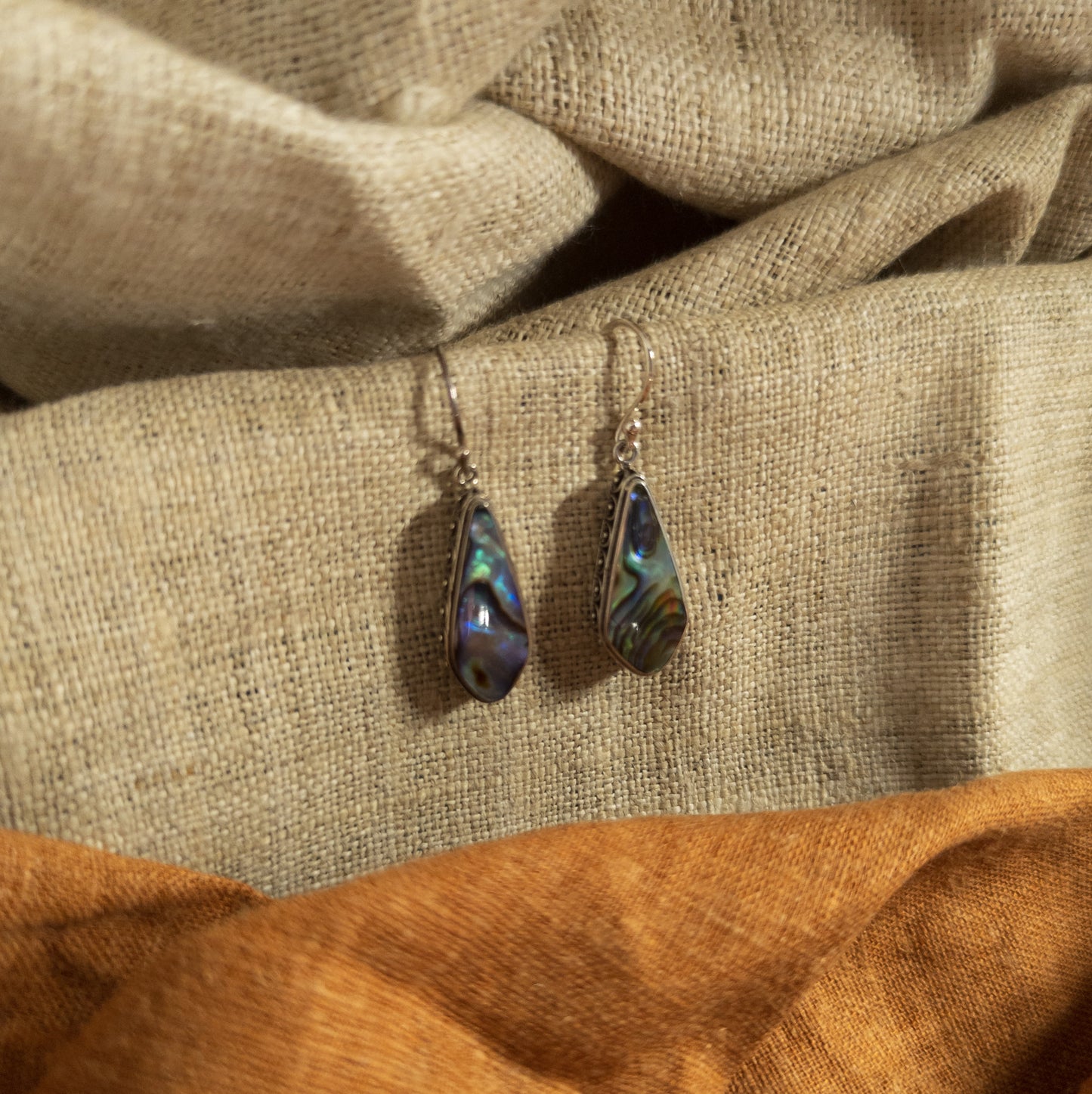 Silver Teardrop Earrings - Shell Drop Design | Handmade Jewellery