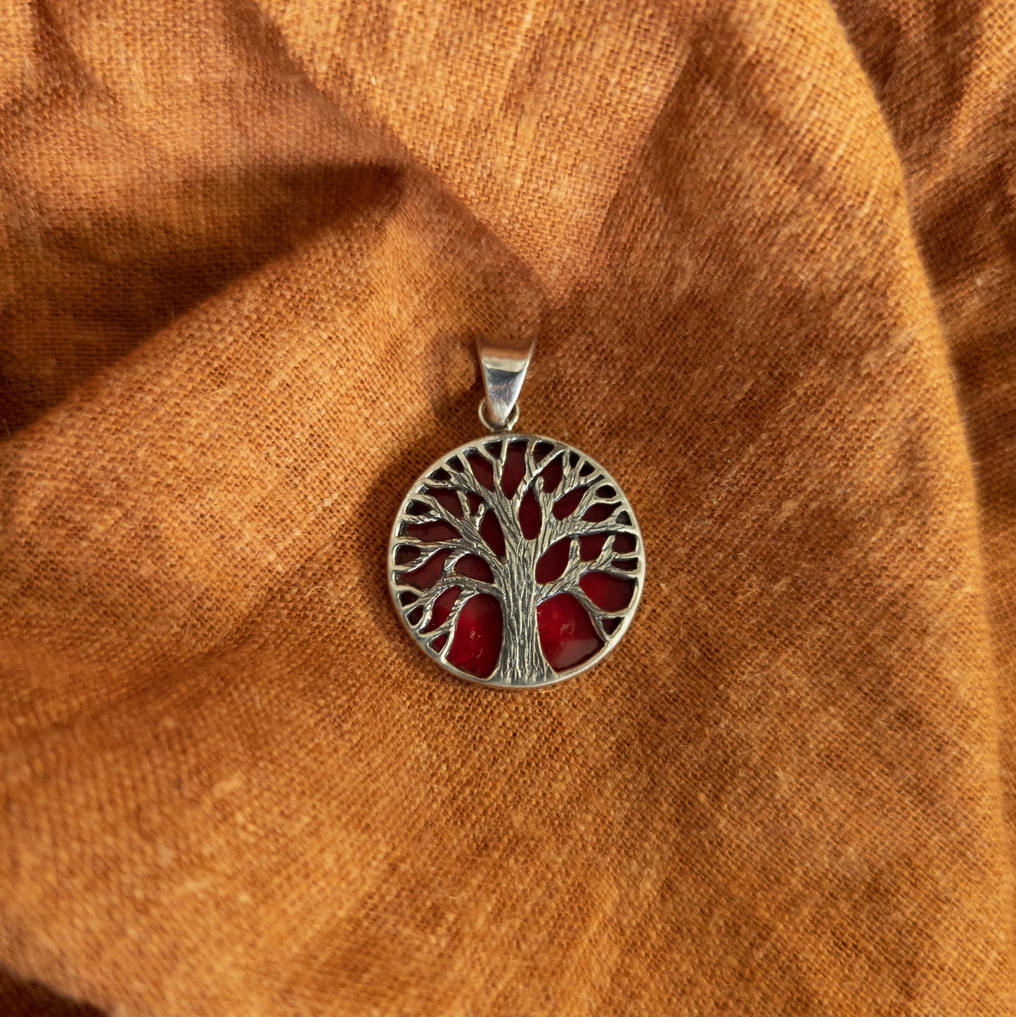 Silver Tree Pendant - Round Tree of Life | Handmade Silver Jewellery