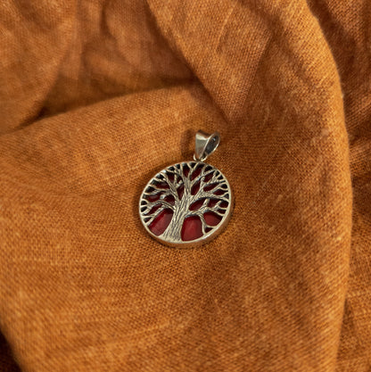 Silver Tree Pendant - Round Tree of Life | Handmade Silver Jewellery