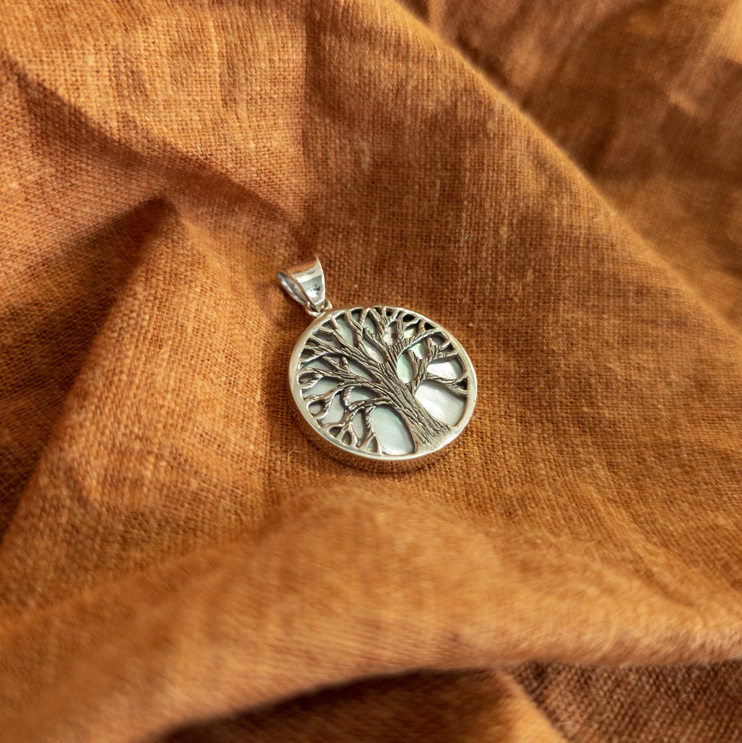 Silver Tree Pendant - Round Tree of Life | Handmade Silver Jewellery