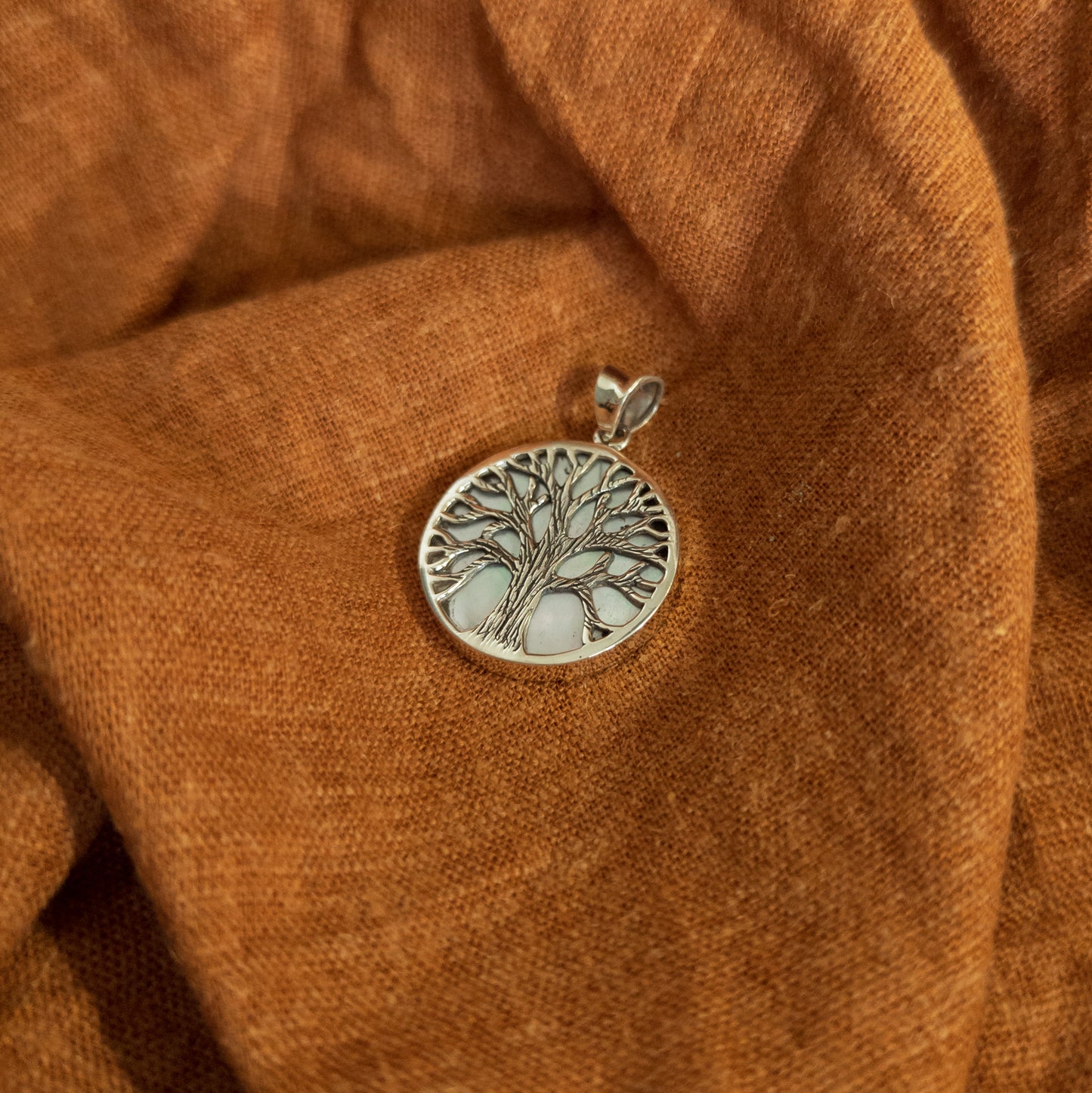 Silver Tree Pendant - Round Tree of Life | Handmade Silver Jewellery