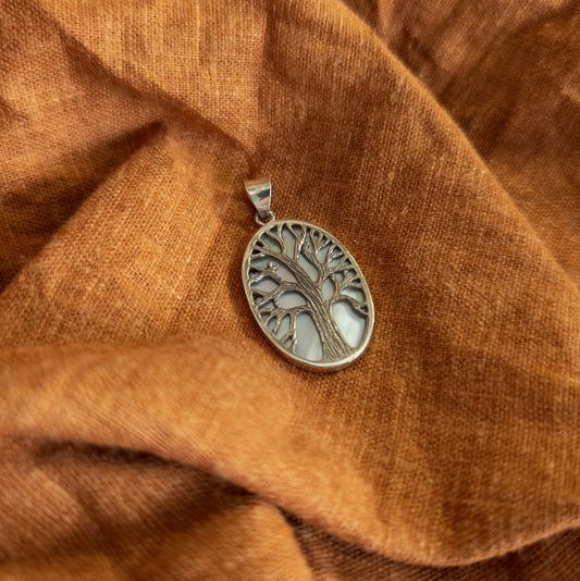 Silver Tree Pendant - Oval Tree of Life | Handmade Silver Jewellery