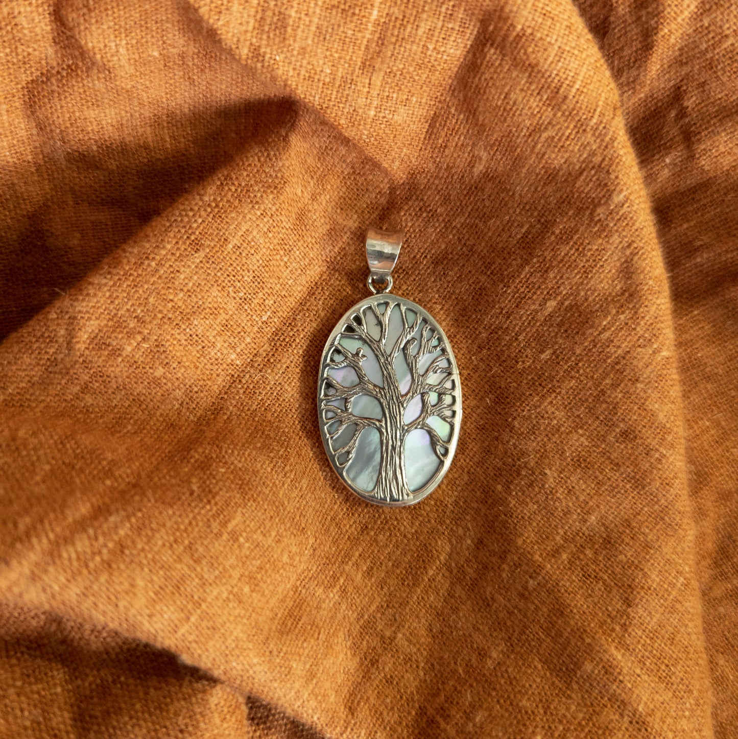 Silver Tree Pendant - Oval Tree of Life | Handmade Silver Jewellery