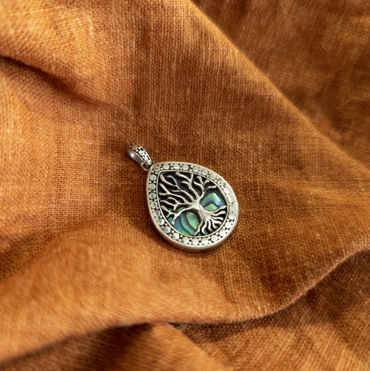 Silver Tree of Life Pendant - Teardrop Shape | Handmade Jewellery