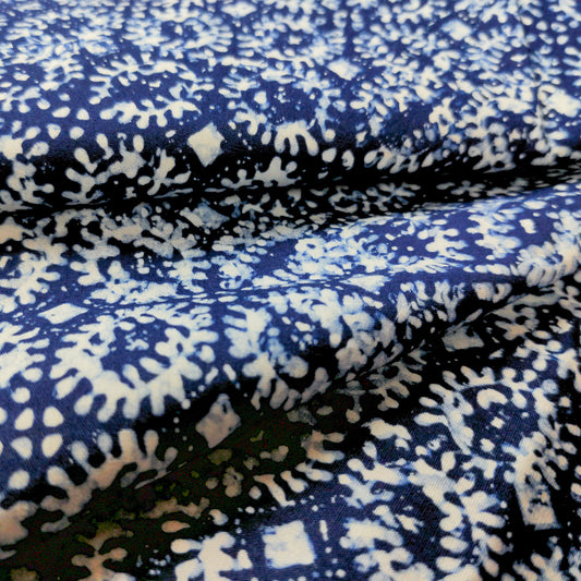 Traditional Blue & White Batik - Kawung Variation | 112cm Wide | Indonesian