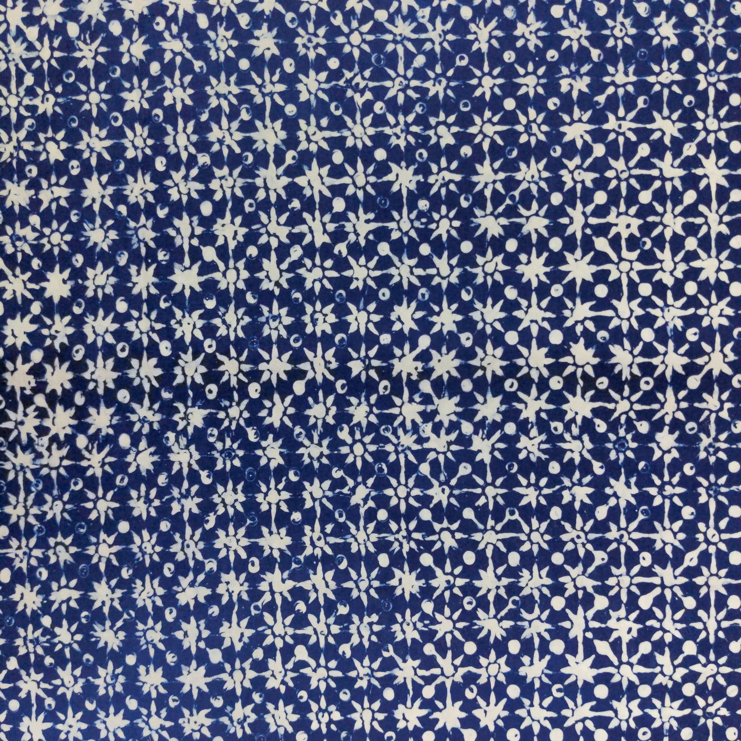 Traditional Javanese Batik - Blue & White Truntum Star Print | 112cm Wide | Indonesian