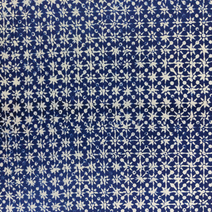 Traditional Javanese Batik - Blue & White Truntum Star Print | 112cm Wide | Indonesian