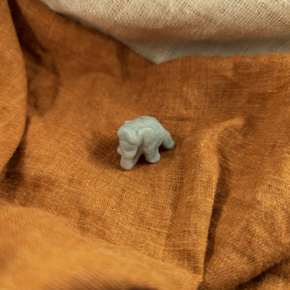 Small Carved Jade Elephant | Tiny Lucky Figurine