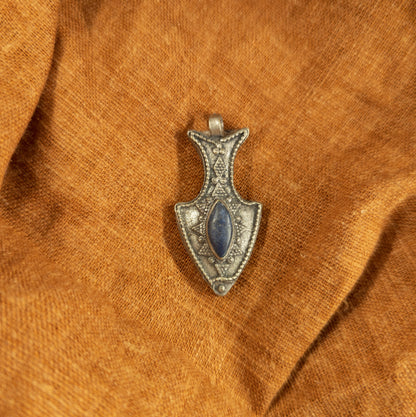 Lapis Lazuli Fish Pendant | Antique Style Tibetan Jewellery