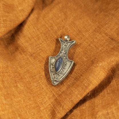 Lapis Lazuli Fish Pendant | Antique Style Tibetan Jewellery