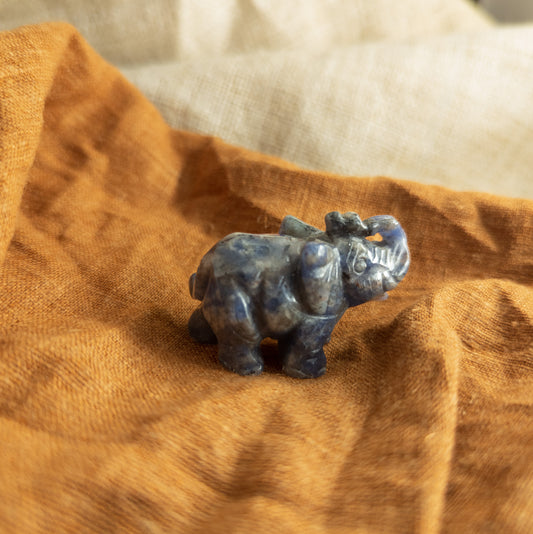 Small Lapis Lazuli Elephant | Carved Crystal Ornament