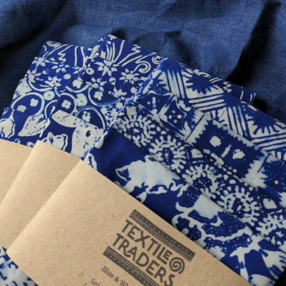 Fat Quarter Set - Traditional Blue & White Batik - 4 pack