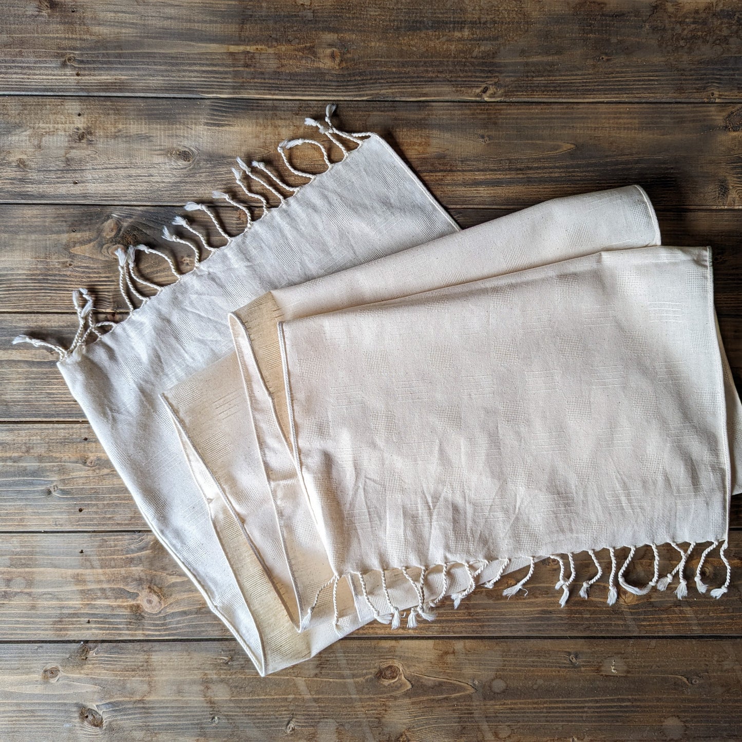 Blank Scarves For Dyeing and Batik - Patterned Unbleached Cotton Scarf