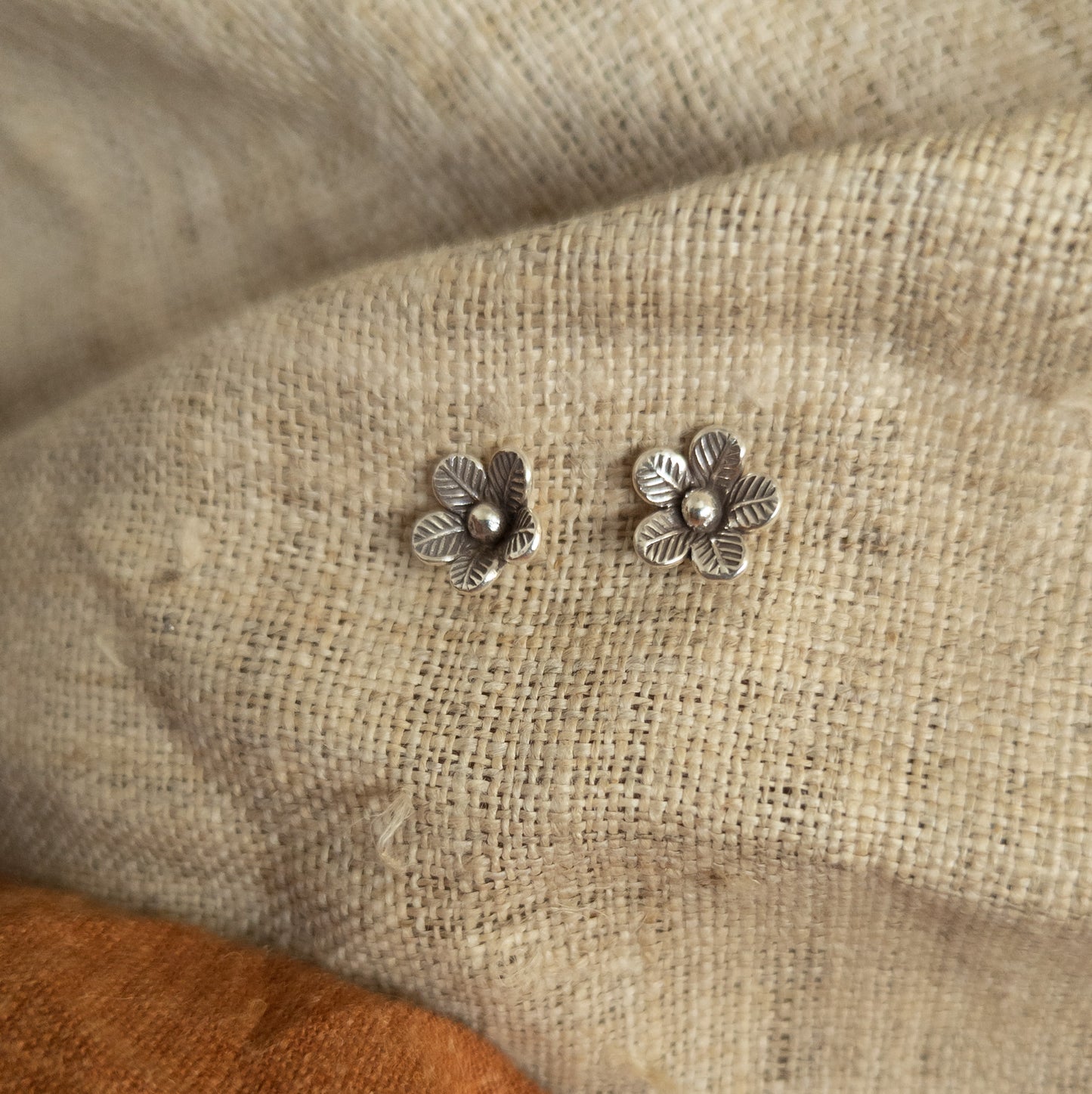 Silver Flower Studs - Handmade Hill Tribe Jewellery