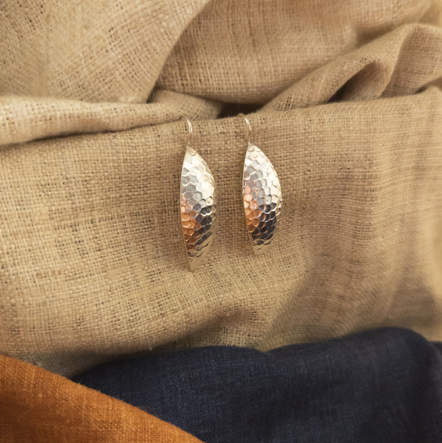 Curved Silver Earrings - Handmade Hill Tribe Jewellery