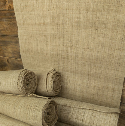 Handwoven Natural Hemp Fabric - 36cm Wide | Undyed | H'mong Hilltribe