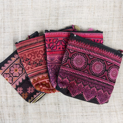 Traditional embroidered purses handmade by Hill Tribe women in Northern Thailand