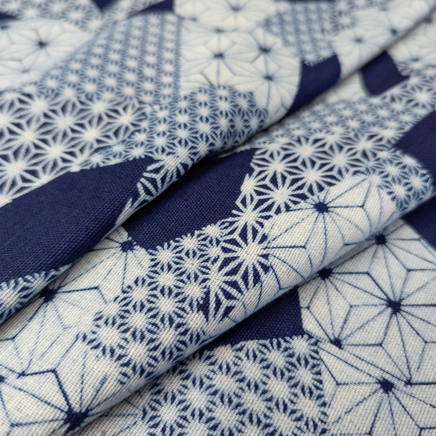 Indigo Patchwork Fabric - Blue and White Japanese Indigo Fabric