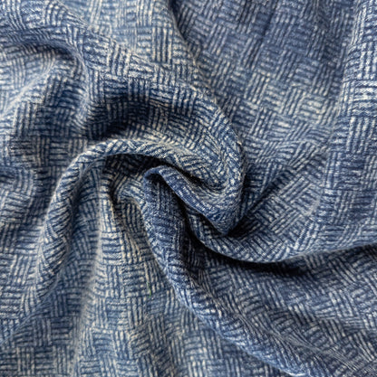 Basket Weave Fabric - Stonewash Indigo Cotton