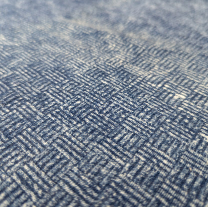 Basket Weave Fabric - Stonewash Indigo Cotton