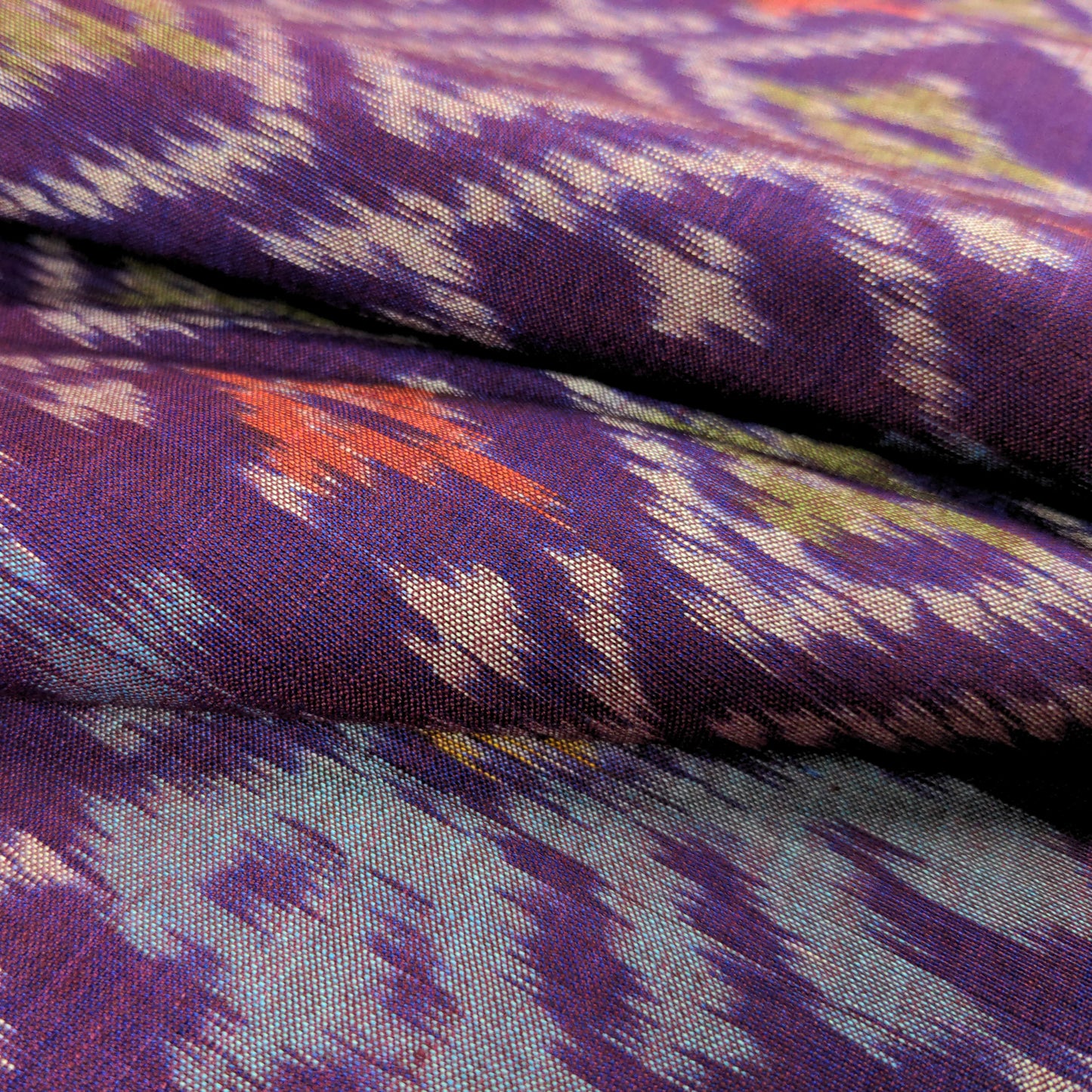 Colourful Purple Ikat Fabric  - Traditional Indonesian Textiles By The Metre