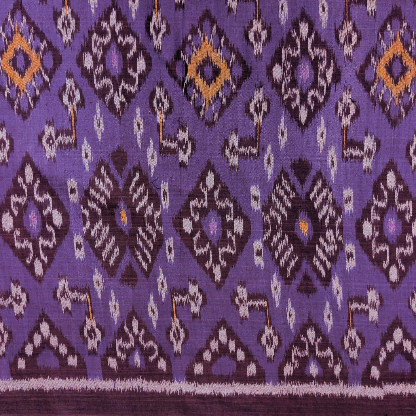 Deep Purple Ikat Fabric  - Traditional Indonesian Textiles By The Metre