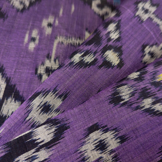 Bright Purple Ikat Fabric - Traditional Indonesian Textiles By The Metre