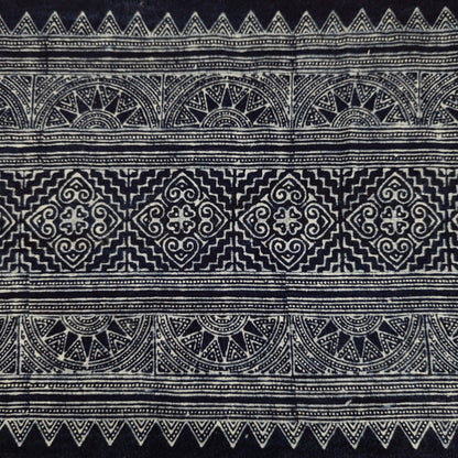 Handwoven Hill Tribe Batik Fabric | Indigo Rising Sun | 36cm Wide