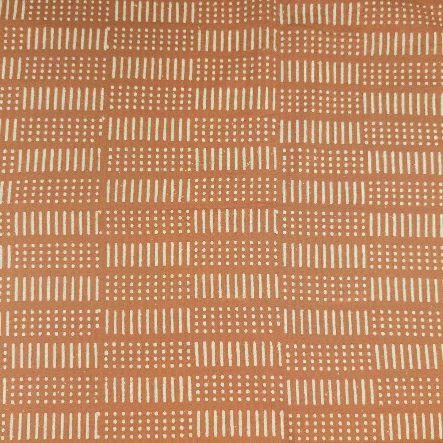 Indian Hand Printed Fabric - Terracotta | 100% Cotton Block Print | 112cm Wide