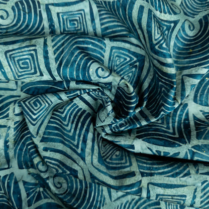 Modern Geometric Batik - Spiral Check - Batik By The Metre