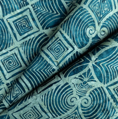 Modern Geometric Batik - Spiral Check - Batik By The Metre