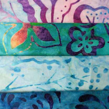 Botanical Fat Quarter Bundle - 4 Pieces | Modern Batik Quilting Fabric