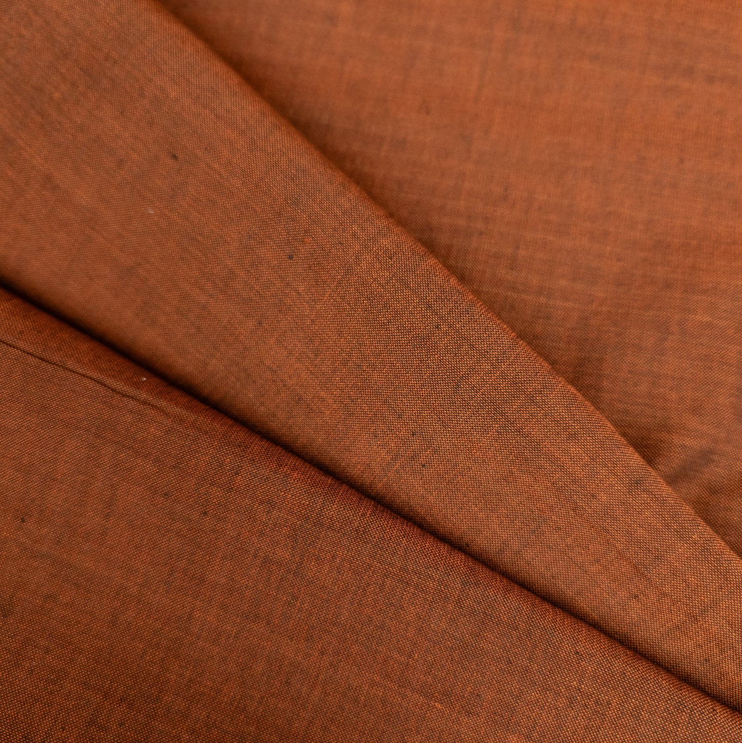 Rich Deep Terracotta Handwoven Fabric - Handloomed Textiles From Indonesia