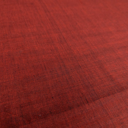 Vermillion Red Handloomed Fabric - Handwoven Fabric By The Metre