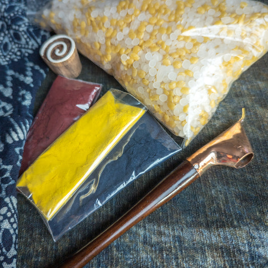 Paper Batik Starter Kit | Procion Dyes | Copper Canting | Indian Woodblock