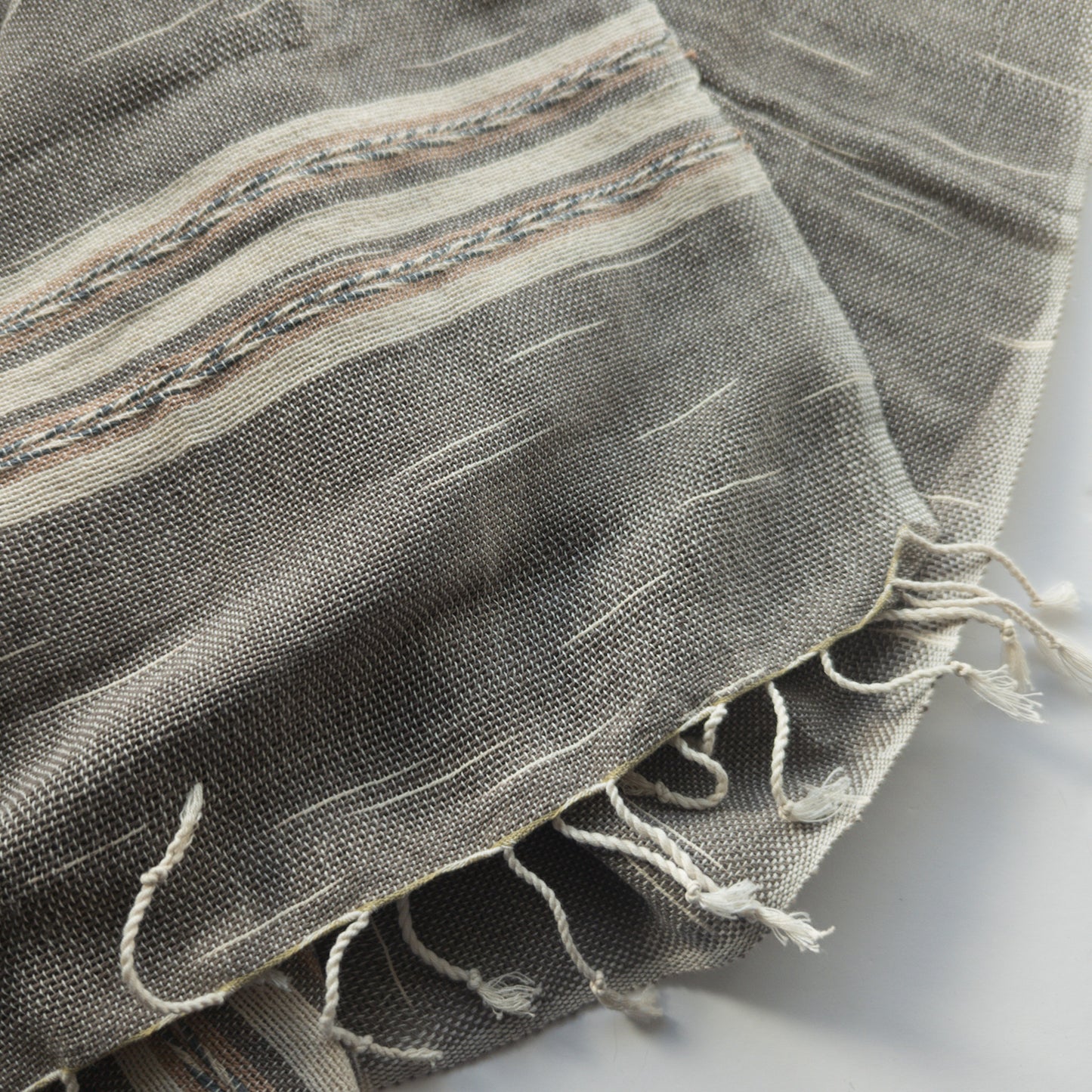 Natural Dye Cotton Scarf  | Handwoven in Thailand | 45cm x 170cm