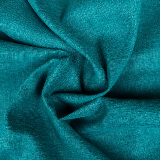 Teal Hemp Fabric - Wide Medium Weight Hemp Fabric By The Metre