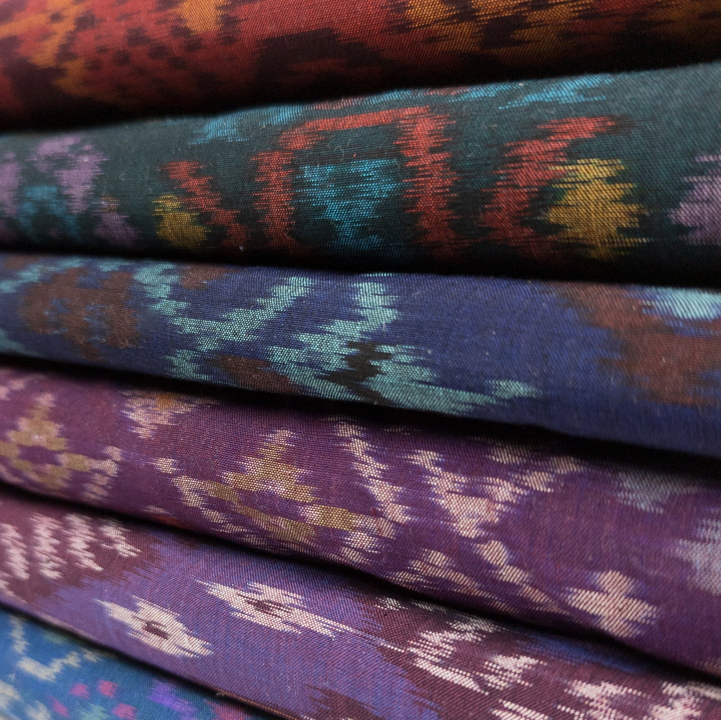 Deep Purple Ikat Fabric  - Traditional Indonesian Textiles By The Metre