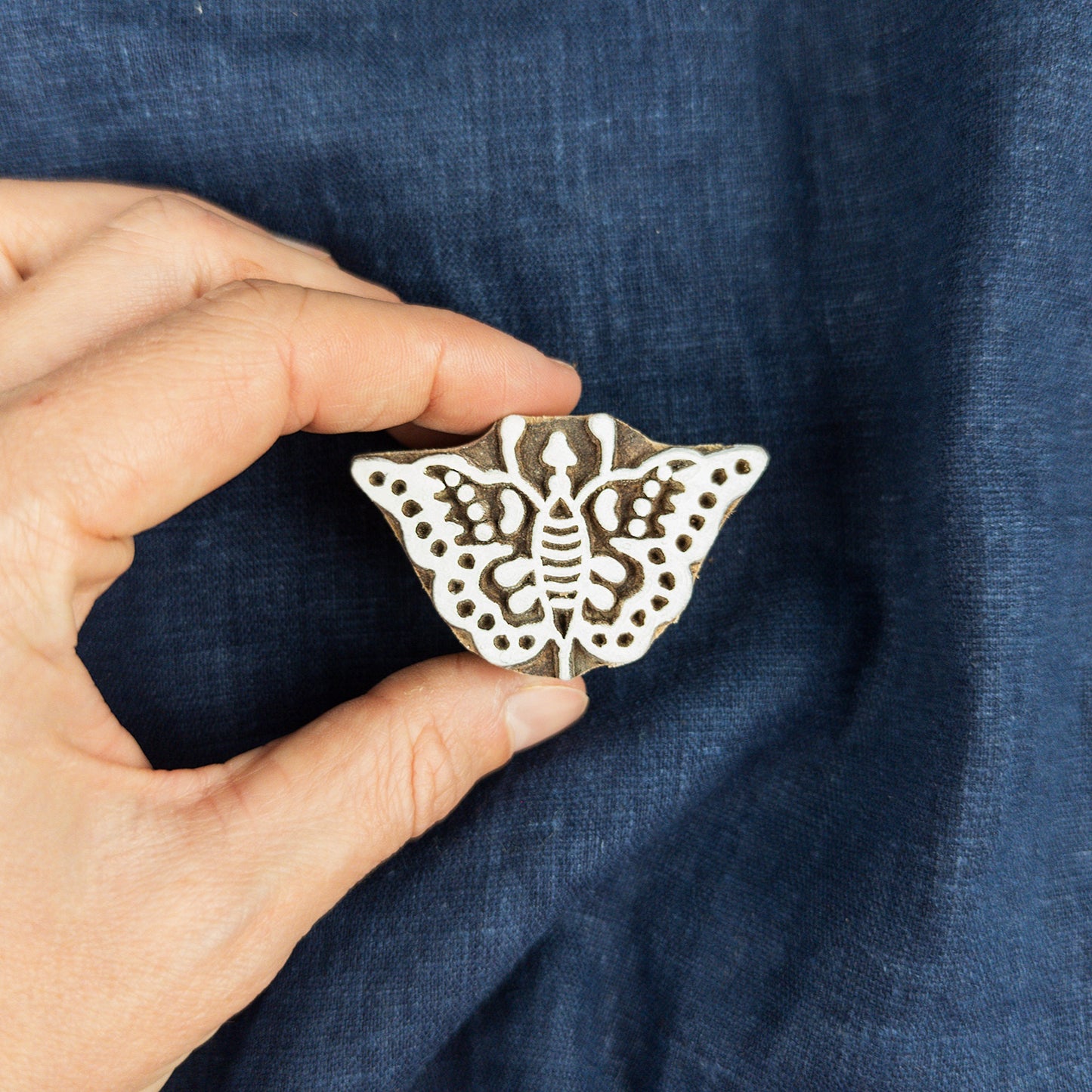 Small Wooden Butterfly Printing Block | Indian Woodblocks