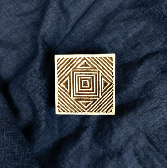 Maze Square Wooden Printing Block - Handcrafted Fabric Printing and Batik Tools