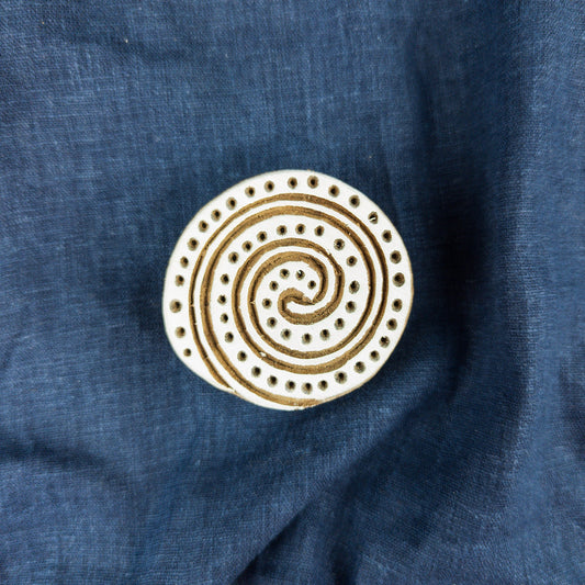 Spotted Spiral Stamp | Indian Wooden Printing Blocks