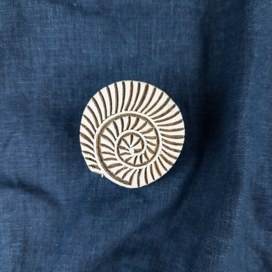 Spiral Shell Stamp | Indian Fabric Printing Blocks