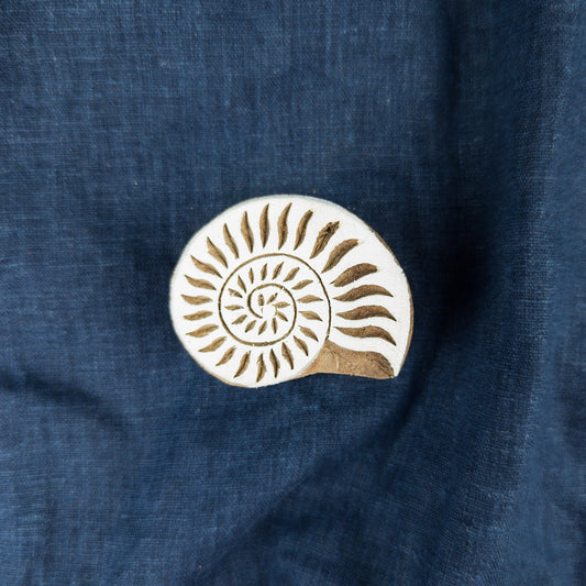 Wooden Ammonite Shell Stamp | Indian Printing Blocks