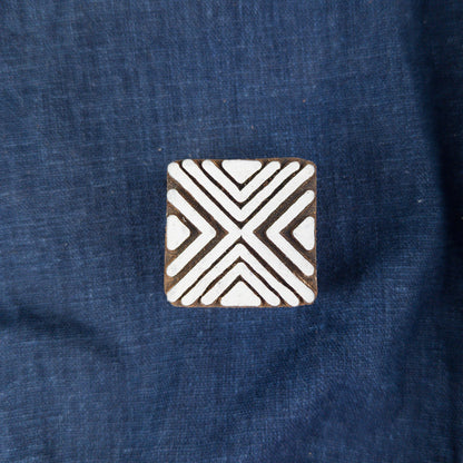 Geometric Square Wooden Printing Block | Fabric and Batik Stamps