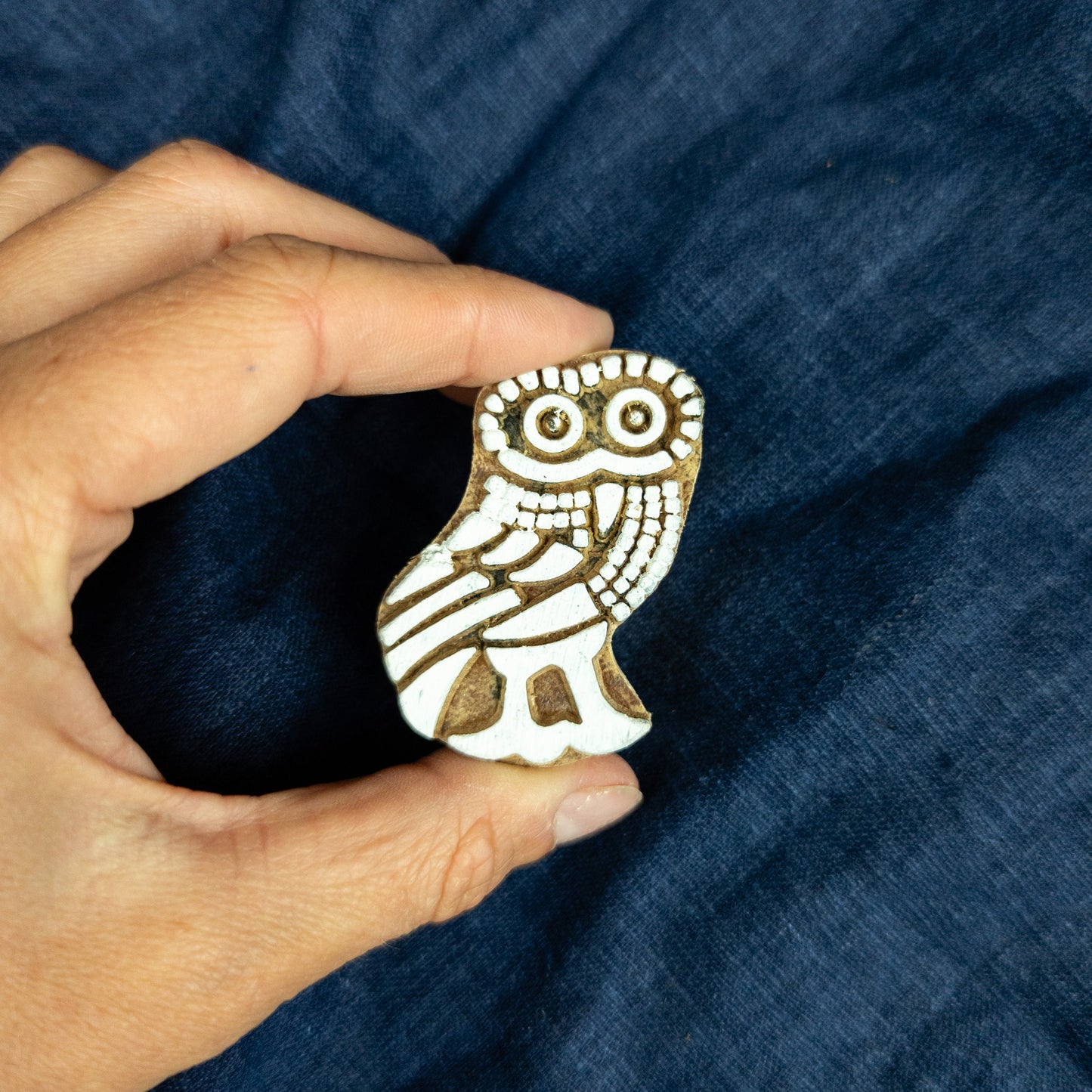 Little Owl Wooden Printing Block - Handcrafted Fabric Printing and Batik Tools