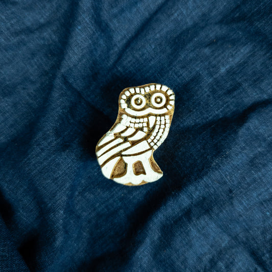 Little Owl Wooden Printing Block - Handcrafted Fabric Printing and Batik Tools