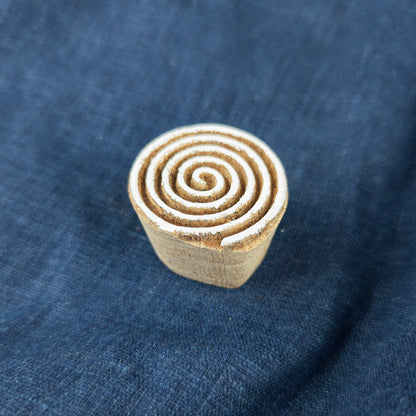 Intricate Wooden Spiral Stamp | Printing Blocks for Batik and Fabric Printing