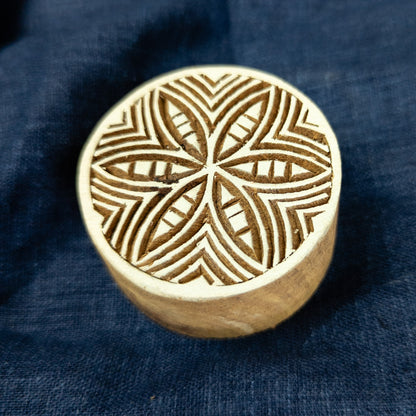 African Circle Wooden Printing Block | Fabric Printing and Batik Tools